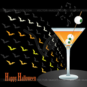 Music witch cocktails - vector clipart / vector image