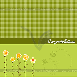 Congratulation floral card - vector clipart