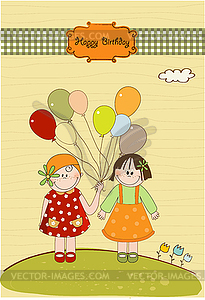 Best friends greeting card - royalty-free vector image