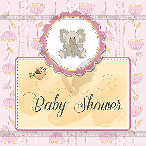 Romantic baby announcement card - vector image