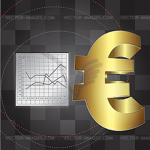 Financial background with euro sign - vector clipart