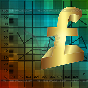 Financial background with 3d lira sign - vector image