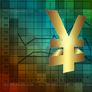 Financial background 3d yen sign - vector clipart