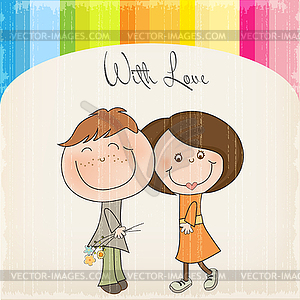 Happy lovers couple - vector clipart