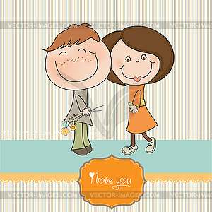 Happy lovers couple - vector image