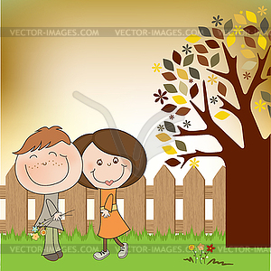 Happy lovers couple - vector image