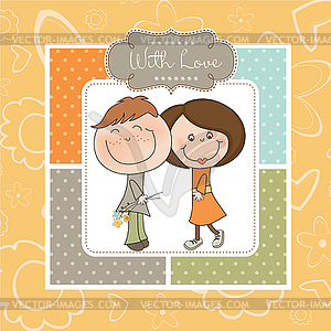 Happy lovers couple - vector image