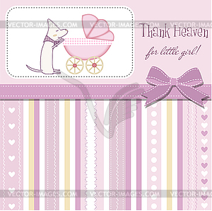 New baby girl announcement card - vector clipart