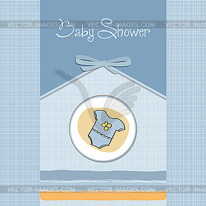 Baby boy shower card - vector clipart