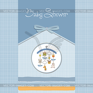 Welcome baby announcement card - stock vector clipart