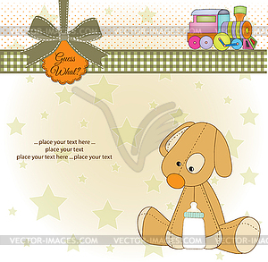 Baby shower card with puppy - royalty-free vector image