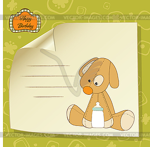 Baby shower card with puppy - vector EPS clipart