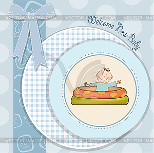 Baby ba in small pool - vector image