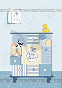 New baby greeting card with nice closed - vector EPS clipart