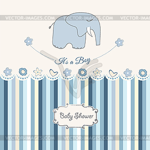 New baby boy announcement card - vector image