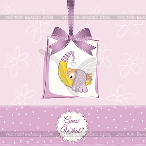 Welcome new baby girl - vector clipart