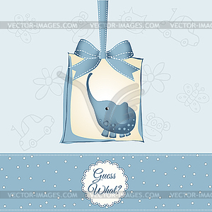 New baby boy announcement card - vector image