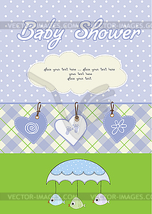 Baby boy shower card - vector clipart