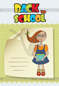 Funny schoolgirl - vector image