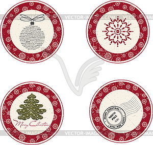 Christmas labels - vector image