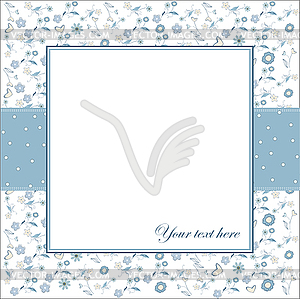 Invitation with flowers and white background - vector image