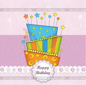 Happy Birthday cupcake - royalty-free vector image