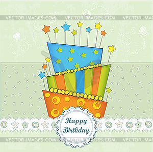 Happy Birthday cupcake - vector clip art