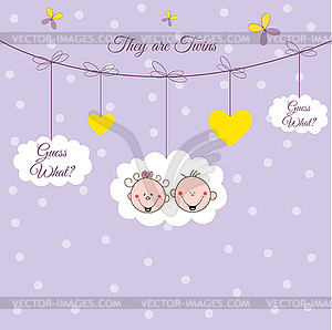 Twins announcement - vector clipart