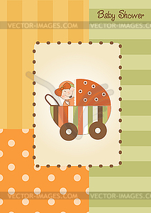 Baby girl announcement card - royalty-free vector image