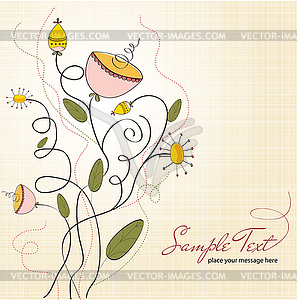 Pattern background with flowers - color vector clipart