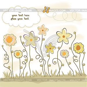 Cute floral background - vector clipart