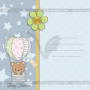 New baby boy announcement card - royalty-free vector clipart