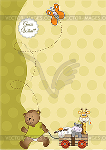 Baby shower and announcement card - vector EPS clipart