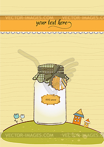 Pure biological food jar - vector image