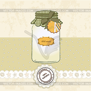 Pure biological food jar - vector clip art