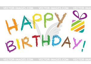 Happy Birthday Greeting Card - - vector clip art