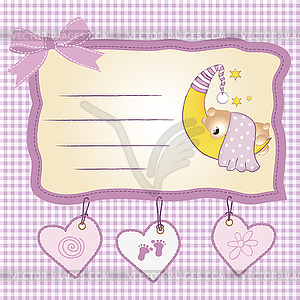 Welcome new baby girl - color vector clipart