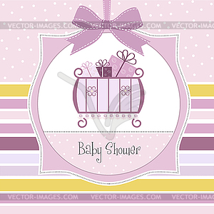 Baby girl shower invitation - vector image