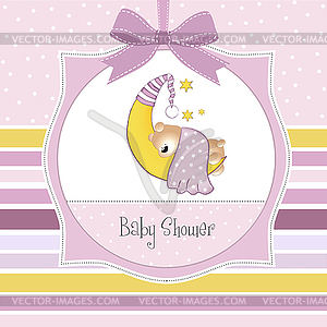 Welcome new baby girl - vector clipart