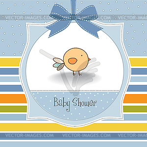 New baby announcement card with chicken - vector clipart / vector image