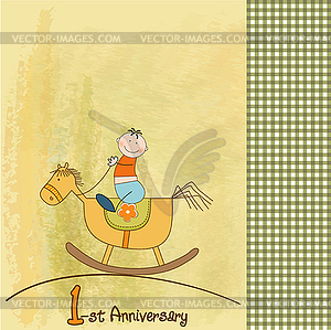 First birthday card - vector image