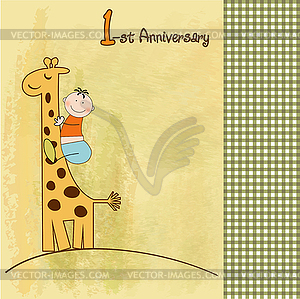 First birthday card - vector clipart