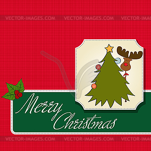 Christmas greeting card - vector clip art