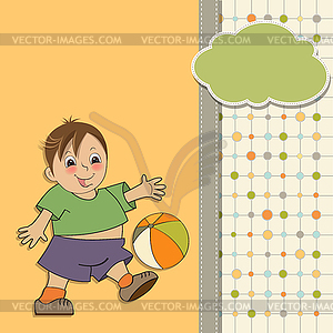 Little boy playing ball - vector image