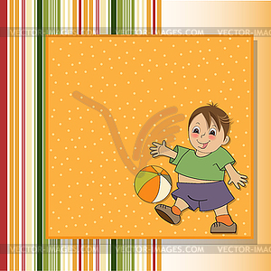 Little boy playing ball - vector image