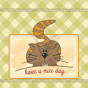 Kitty wishes you nice day - vector image