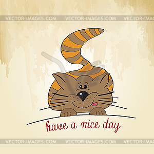 Kitty wishes you nice day - vector image