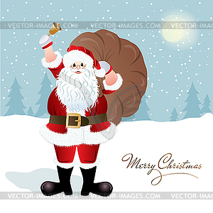 Santa Claus, greeting card design - vector image