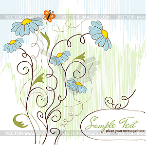 Floral background - color vector clipart