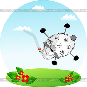 Flying sheep - royalty-free vector image